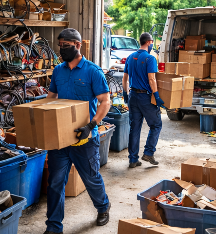 Dump trailer with debris